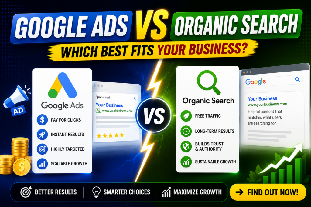 Google Ads vs Organic Search: Which Best Fits Your Business?